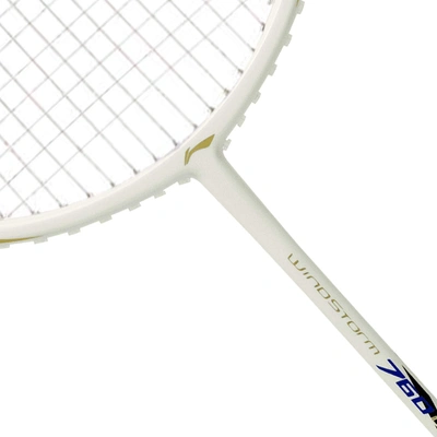 Li-ning Windstorm 760 Lite Carbon-fiber Professional Badminton Racquet-WHITE AND BLUE-Full Size-1 Unit-4