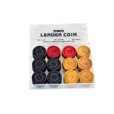 Synco LeaderWooden Carrom Coins (Design May Vary)-1 Unit-2