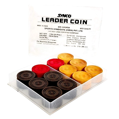 Synco LeaderWooden Carrom Coins (Design May Vary)-1 Unit-3