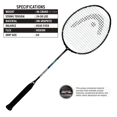 HEAD Octane Pro HM Graphite Badminton Racquets-Black-3