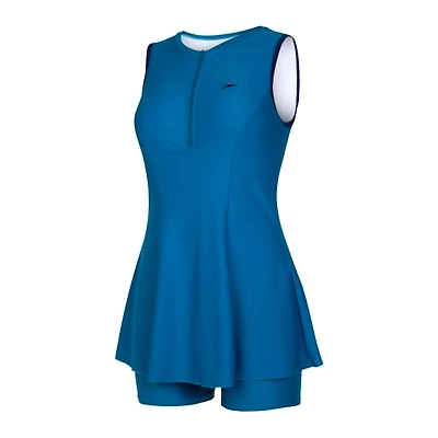 Speedo Closedback Swimdress With Boyleg-Navy-34-2