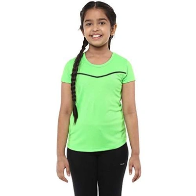 Berge Girls Instadry Round Neck Tee Shirt-10-Neon Green-3