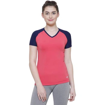 Laasa Solid Women Round Neck Black T-Shirt-XL-Pink-1