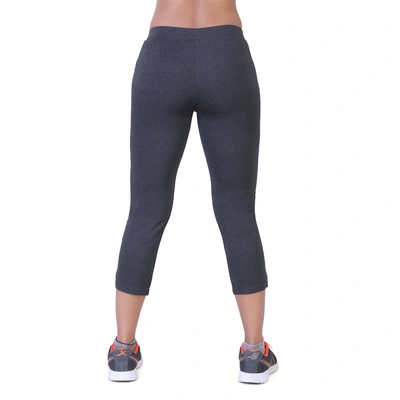 LAASA SPORTS WOMEN'S JUST-DRY SPACE DYED GREY MELANGE CAPRI WITH INSERT POCKETS-GREY-L-4