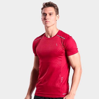 Dive Sports Mens Hyper Tee T Shirt-MAROON-XS-3