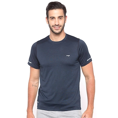 Berge Men Dark Grey Instadry Round Neck T-Shirt-7907