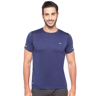 Berge Men Dark Grey Instadry Round Neck T-Shirt-4473