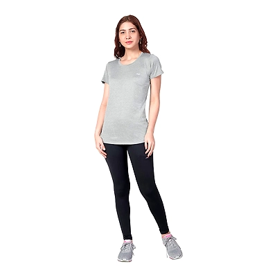 Berge' Ladies Round Neck Melange Long T Shirt Sports Yoga Casual Party Gym-25804