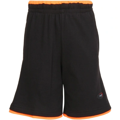 Berge' Boy's Neon Orange Woven Shorts-Black-Orange-10-1