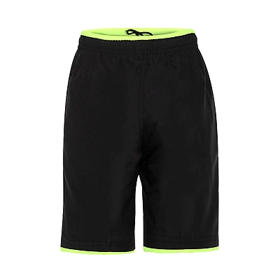 Berge' Boy's Neon Orange Woven Shorts-BLACK-GREEN-6-2