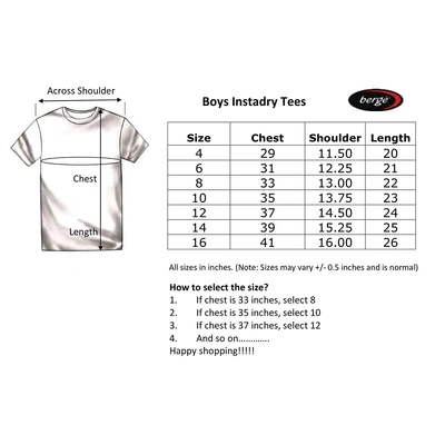 berge' Boys Instadry Red Round Neck T Shirt Sports Wear Casual Wear-NEON ORANGE-10-2