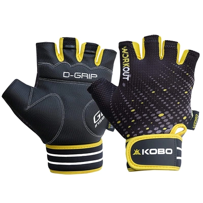 Kobo WTG-33 Gym Gloves for Weight Lifting Exercise &amp; Fitness with Gel Insert Grip and Wrist Support-21611
