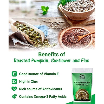 TRUE ELEMENTS ROASTED SUNFLOWR PUMKIN &amp; FLAX SEEDS-125 Grams-2