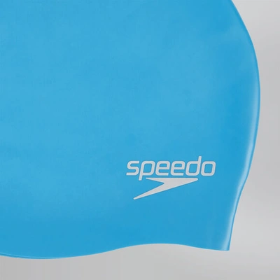 SPEEDO Plain Moulded Silicone Swim Cap-BLUE-SR-1