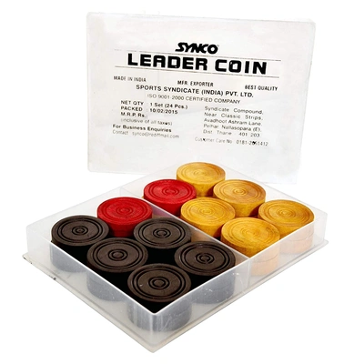 Synco LeaderWooden Carrom Coins (Design May Vary)-806