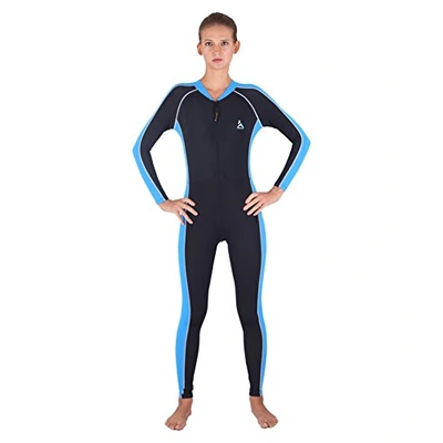 Attiva Unisex Skating Suit Full Sleeves Full Length Swim Costumes-BLACK/R BLUE-30-1