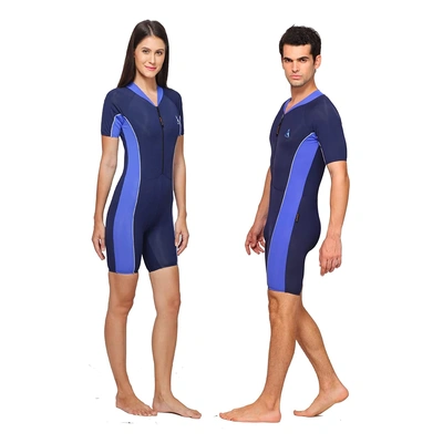 Attiva Short Sleeves Unisex Skating Suit-38-NAVY/R BLUE-1