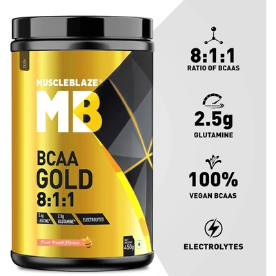 Muscleblaze Bcaa Gold 0.99 Lb Muscle Recovery-450 gms-FRUIT PUNCH-2
