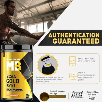 Muscleblaze Bcaa Gold 0.99 Lb Muscle Recovery-450 gms-FRUIT PUNCH-5