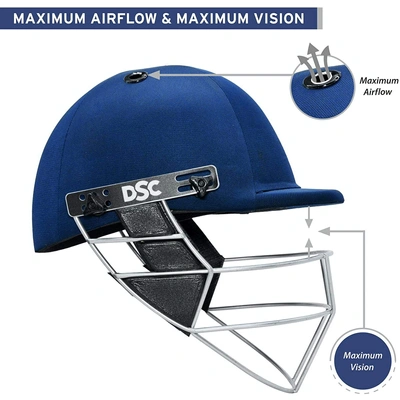 DSC Defender Cricket Helmet (Adjustable Steel Grill)-Navy-L-2