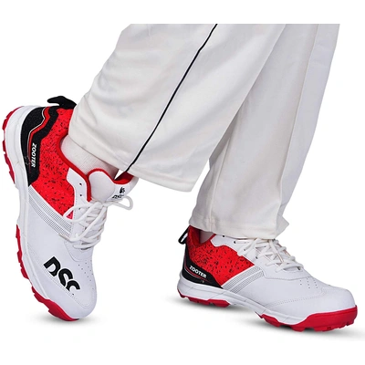 DSC ZOOTER CRICKET SHOES-6-WHITE/RED-1