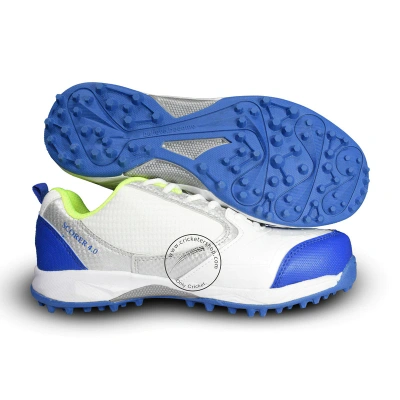 SG Scorer 4.0 Cricket Shoes-WHITE/R.BLUE/LIME-6-1