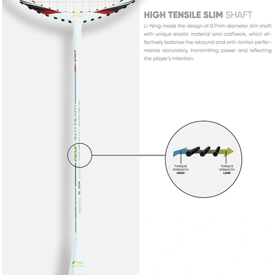 LI-NING Wind Lite 700  Strung Badminton Racquet-WHITE/RED-FS-1
