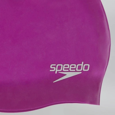 Speedo Ergonomic 3D Plain Moulded Silicone Swim Cap-PURPLE-ADULT-1