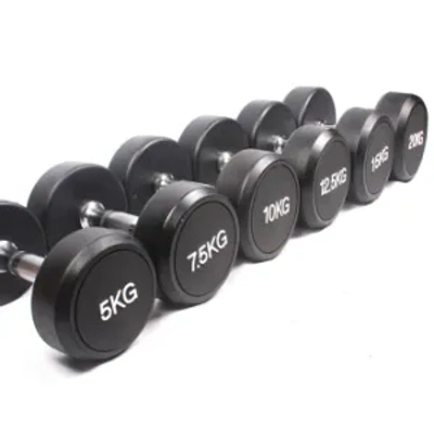 Rubber Coated Round Dumbbells-11247