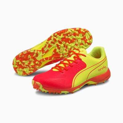 PUMA 105565 CRICKET SHOES-Red / Yellow-7-1