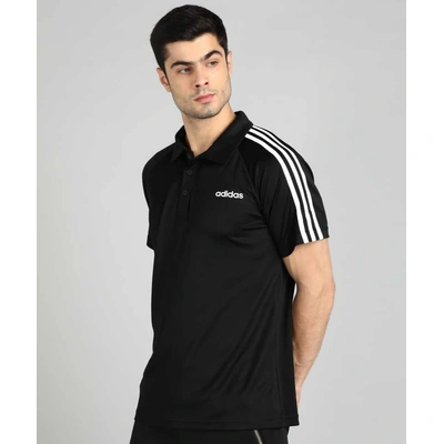 Sporty Men Polo Neck Black T-Shirt-32090