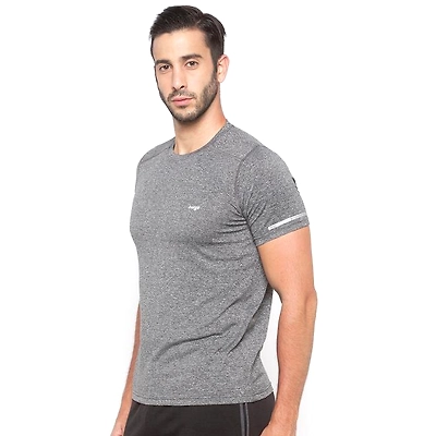 Berge Men Dark Grey Instadry Round Neck T-Shirt-34209