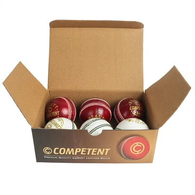 COMPETENT BEAUTY WOMEN'S LEATHER CRICKET BALL (5 OZ)-WHITE-1