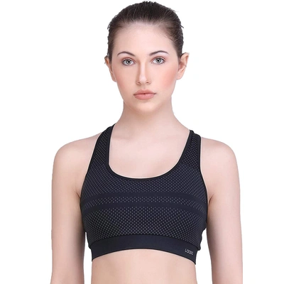 LAASA SPORTS Medium Impact Cotton Non Wired Sports Bra with Removable Pads-L-BLACK-2