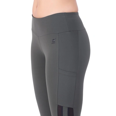 LAASA WOMEN'S JUST-DRY ANKLE-LENGTH GYM &amp; FITNESS TRAINING PANT-DARK GREY-L-3