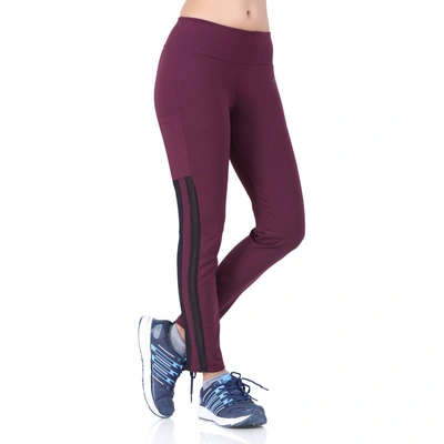 LAASA WOMEN'S JUST-DRY ANKLE-LENGTH GYM &amp; FITNESS TRAINING PANT-M-WINE-1