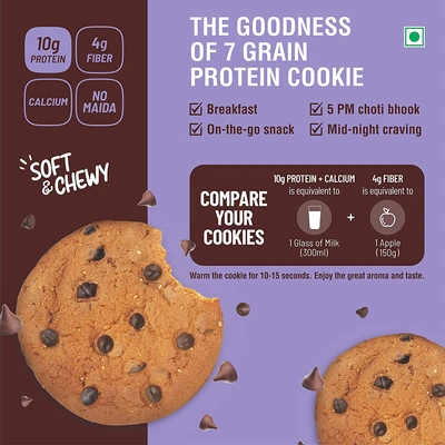RiteBite Max Protein 7 Grain Breakfast Cookies  55g Consist of Protein-OATS AND RAISINS-2