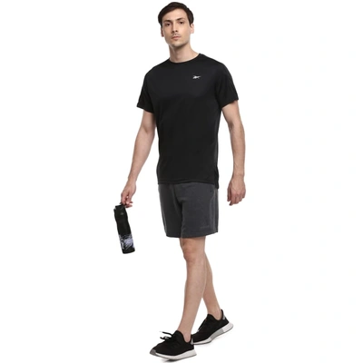 Reebok Mesh Round Neck Solid / Plain T-Shirt for Men-BLACK-XL-2