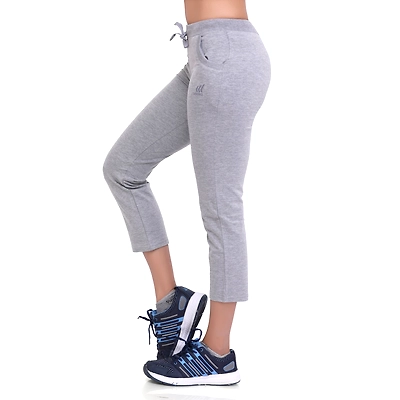 LAASA SPORTS WOMEN'S ESSENTIAL COTTON CAPRIS-XL-Light Grey-1