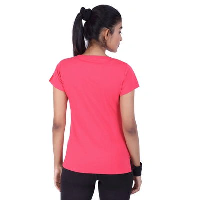 Laasa Solid Women Round Neck Black T-Shirt-Coral Pink-4XL-1