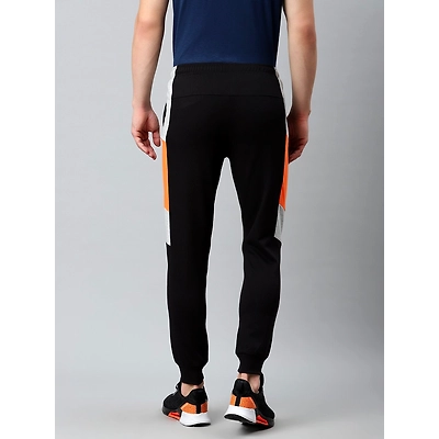 ALCIS MEN BLACK SOLID SLIM FIT MID-RISE TRACK PANT-34672
