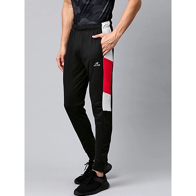 ALCIS MEN BLACK SOLID SLIM FIT MID-RISE TRACK PANT-BLACK-S-1