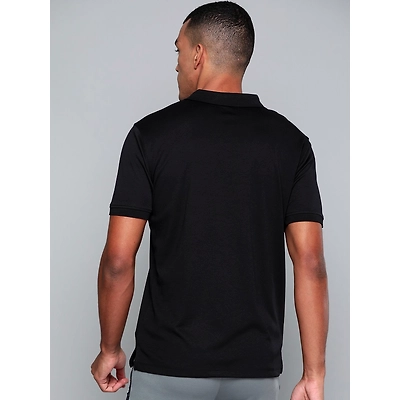 ALCIS MEN SOLID POLO COLLAR T-SHIRT-BLACK-S-2