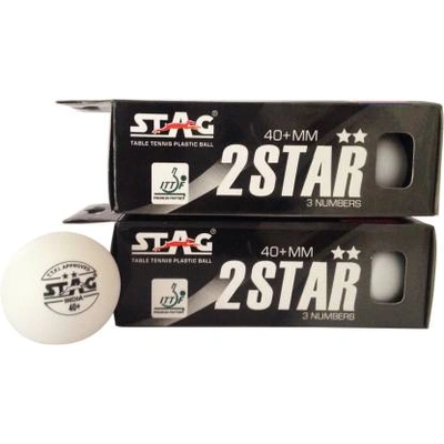 Stag Two Star Plastic Table Tennis Ball-WHITE-1