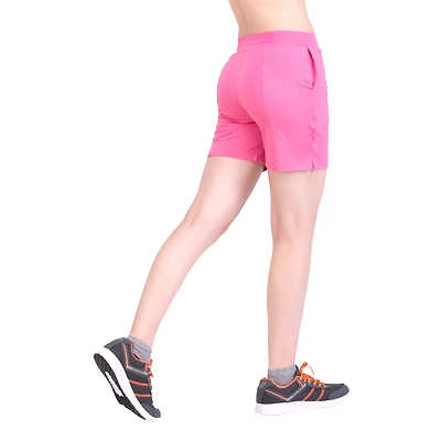 LAASA WOMEN'S JUST-DRY MELANGE SHORTS-M-Pink Melange-3