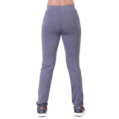 LAASA WOMEN'S SOLID ROXY MELANGE TRACK PANT-M-Black-1