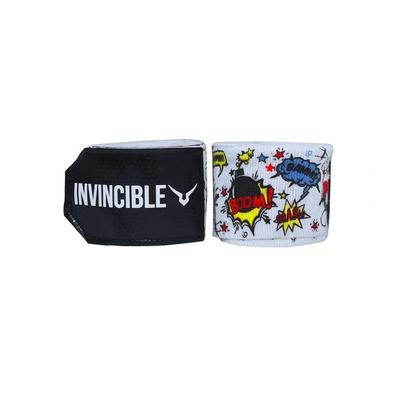 INVINCIBLE PRINTED BOXING HAND WRAP-WHITE-1