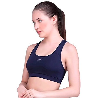 LAASA SPORTS Medium Impact Cotton Non Wired Sports Bra with Removable Pads-35334
