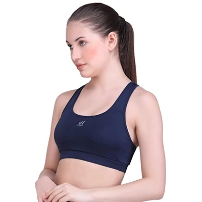 LAASA SPORTS Medium Impact Cotton Non Wired Sports Bra with Removable Pads-35335