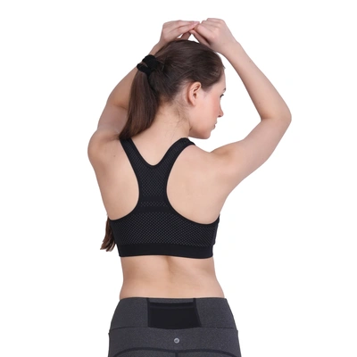LAASA SPORTS Medium Impact Cotton Non Wired Sports Bra with Removable Pads-35338